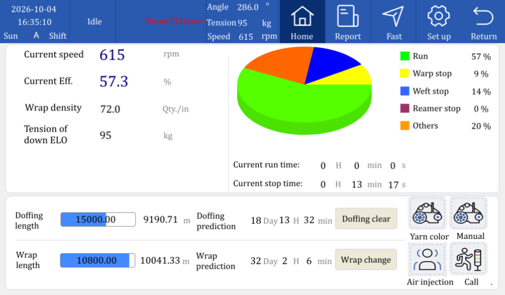 Inovance Airjet & Rapier Live HMI Screen